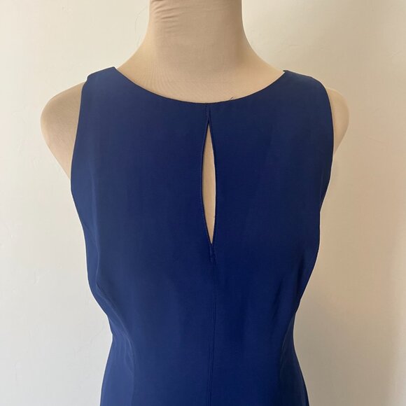 Amanda Uprichard Sleeveless Keyhole Midi Sheath Dress Blue Size L - Picture 2 of 10